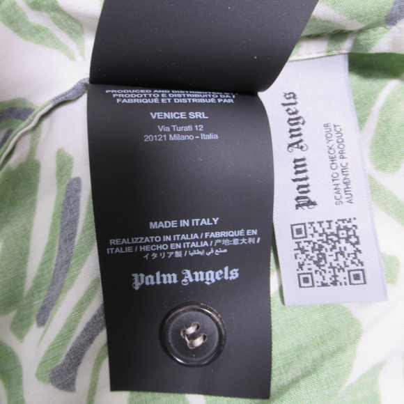 Palm Angels Women's Hibiscus Bowling Shirt Over Green White Size S Super Relaxed - Picture 11 of 12